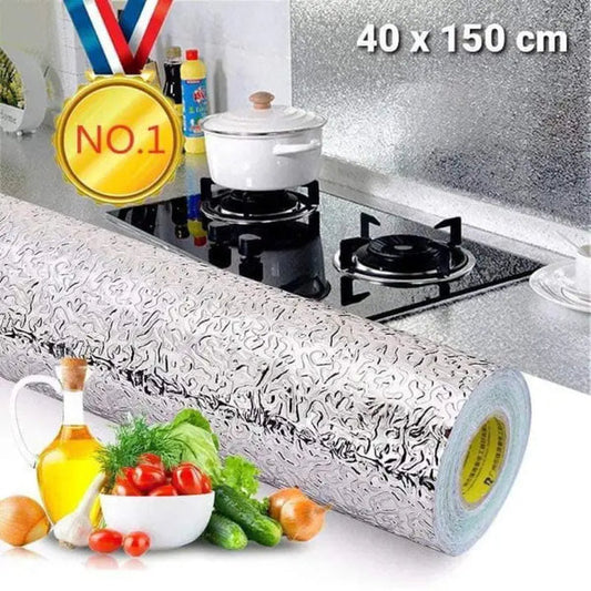 Oil-Proof Kitchen Sticker,Waterproof Aluminium Foil Sheets for Kitchen Stoves &Cabinets,Self-Adhesive Wallpapers